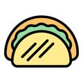 Taco meal icon color outline vector