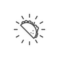 Taco mexican food line icon