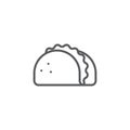 Taco mexican food vector icon isolated on white background Royalty Free Stock Photo