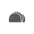 Taco mexican food vector icon isolated on white background Royalty Free Stock Photo