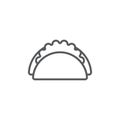 Taco mexican food vector icon isolated on white background Royalty Free Stock Photo