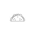 Taco mexican food vector icon isolated on white background Royalty Free Stock Photo