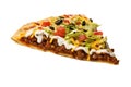 Taco Pizza Pizza Slice On White Background Directly Above View