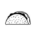 Taco silhouette style icon vector design Royalty Free Stock Photo