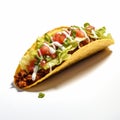 Soggy Taco With Lettuce And Tomatoes On White Background