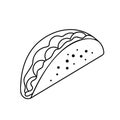 taco with tortilla shell, mexican food, cinco de mayo symbol, vector illustration Royalty Free Stock Photo