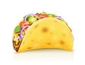 Taco. Traditional mexican fast food. Vector illustration.