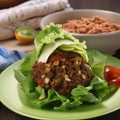 A taco transformed into a turtle, with lettuce shell and ground beef head1