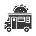 Taco truck vector, Food truck solid style icon