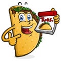 Taco Tuesday Cartoon Character holding Calendar