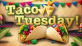 Taco Tuesday Pop Art Invitation Logo Bold Royalty Free Stock Photo