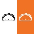 Taco Vector Icon Logo in Outline Style Royalty Free Stock Photo