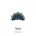 Taco vector icon on white background. Flat vector taco icon symbol sign from modern fast food collection for mobile concept and Royalty Free Stock Photo