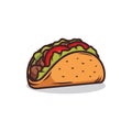 Taco vector illustration isolated on white background