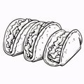 Taco. Vector illustration of a sandwich. Isolated on white background Royalty Free Stock Photo