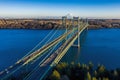 Tacoma Narrows Bridge in Washington State Royalty Free Stock Photo