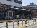 Tacoma, WA USA - circa August 2021: View of the bus stop outside of the Greater Tacoma Convention Center