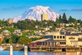 Tacoma, Washington, USA with Mt. Rainier in the distance Royalty Free Stock Photo