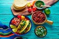 Tacos al pastor Mexican with coriander pineapple Royalty Free Stock Photo