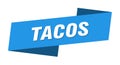 tacos banner template. tacos ribbon label.