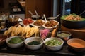 tacos bar, filled with variety of fresh and flavorful ingredients for ultimate taco experience