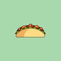 Tacos and burrito, shaurma line icon