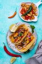 Traditional Mexican tacos with meat Royalty Free Stock Photo