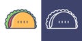 tacos icon Filled Line and Outline for your website design icon logo app. Vector Premium Ilustration