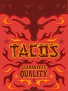 Tacos - grunge - vintage vector poster