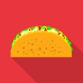 Tacos icon, flat style