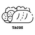 Tacos icon, outline style