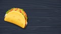 Tacos with meat and vegetable. Traditional mexican fast-food. Vector illustration.