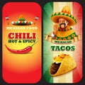 Tacos mexican MENU chili Royalty Free Stock Photo