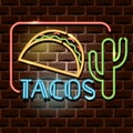 Tacos neon advertising sign