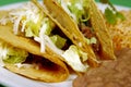 Tacos with refried beans Royalty Free Stock Photo