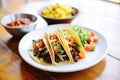 tacos with a side of spicy black bean and corn salsa Royalty Free Stock Photo