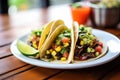 tacos with a side of spicy black bean and corn salsa Royalty Free Stock Photo