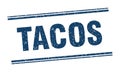 tacos stamp. tacos square grunge sign.