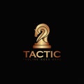 Tactic logo, with horse chess piece vector Royalty Free Stock Photo