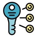 Tactical advantage key icon vector flat Royalty Free Stock Photo