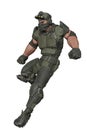 Tactical army man cartoon in white background