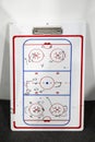 Tactical board of a hockey coach with the arrangement of players and arrows of movement