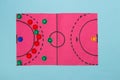 tactical display of handball attack and defense, creative art design Royalty Free Stock Photo