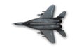 Tactical fighter jet, military aircraft, top view