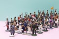 Tactical formation of tin soldiers during the Napoleonic wars