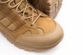 Tactical military boots for the army. Royalty Free Stock Photo