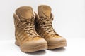 Tactical military boots for the army. Royalty Free Stock Photo