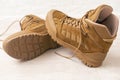 Tactical military boots for the army. Royalty Free Stock Photo