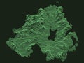 Relief Map of of Northern Ireland Royalty Free Stock Photo