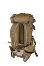 tactical military olive survival backpack war with molle system cut out on white background and pouch